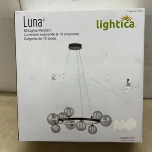 Lightica Luna 10-Light Pendant LED Light Fixture with Smoked Glass Shades