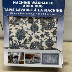 Wyatt & Ash Machine Washable Floral Area Rug, 63 x 89"