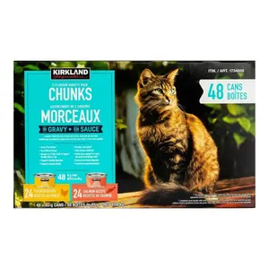 Kirkland 3-Flavor Cat Food Variety Pack 48 Cans