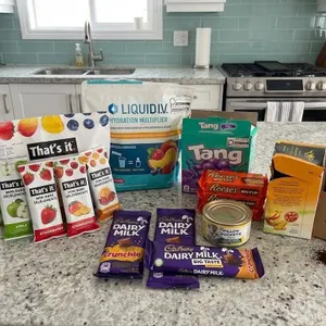 Snack Lot With Candy and Drink