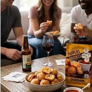 Quesava Cheese & Garlic Poppers 6 x 210g