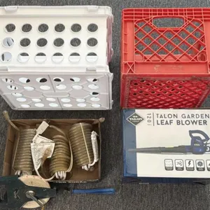 Leaf Blower, 30m Measuring Tape, Plastic Crates,