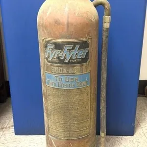 Antique Brass Fire Extinguisher, Fyr-Fyter, Soda
