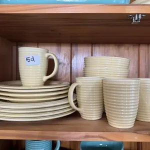 Fapor yellow 4 place setting dishes Matches 3d-10d