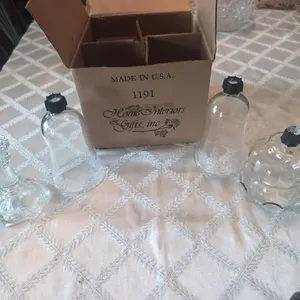 Glass candle stick and votive cups