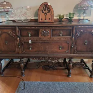 Vintage sideboard buffet 66x22x36H contents NOT