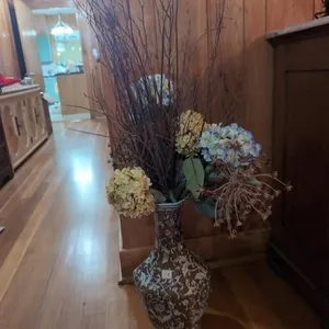 Large vase and flowers