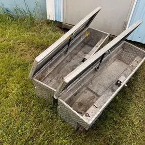 (2) Adrian Steel Diamond Plate Truck Toolbox