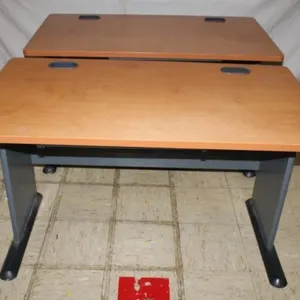 2 Matching Straight Computer Desks w/Drawers