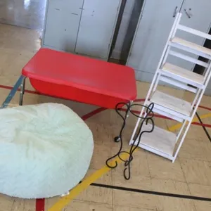 4 Tier Shelf, Bean Bag, Sensory Table w/Lid