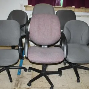 6 Various Roller Office Chairs w/Arms