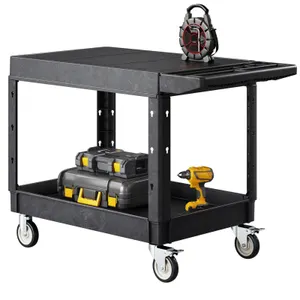 VEVOR 2-Tier Plastic Utility Cart 37x25.4