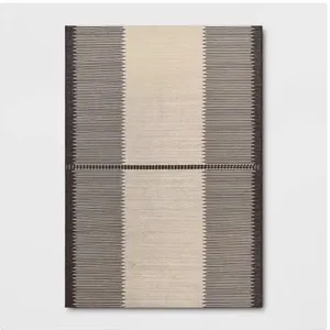 Threshold Neutral Lines 7x10 Outdoor Rug Beige