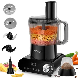 KICHOT 12-Cup Food Processor Large Black