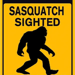 Fenarenes Bigfoot Metal Yard Sign 12x8in
