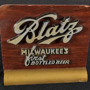BLATZ MILWAUKEE'S FIRST BOTTLED BEER BACK BAR SIGN
