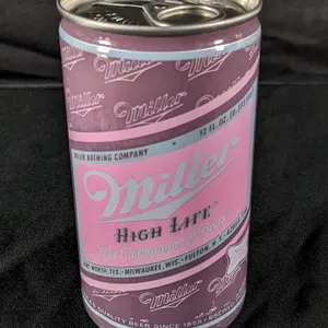 TEST CAN PULL TAB MILLER HIGH LIFE BEER MILWAUKEE PINK