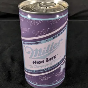 TEST CAN PULL TAB MILLER HIGH LIFE BEER MILWAUKEE PURPLE