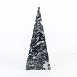 Lovely Stone Piece!  A Vintage Black & White Marble Pyramid!
