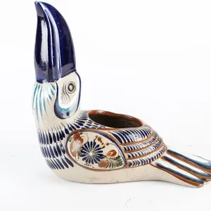 Amazing Folk Art Planter!  A Vintage Tonala Mexico Pottery Bird!