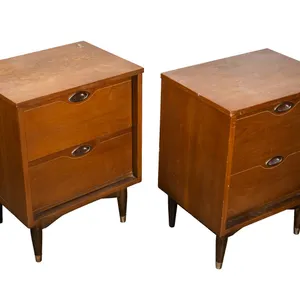 Pair of Vintage Hooker Mainline MCM Walnut Nightstands
