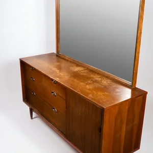 Vintage Hooker Mainline MCM Walnut 6-Drawer Dresser with Mirror