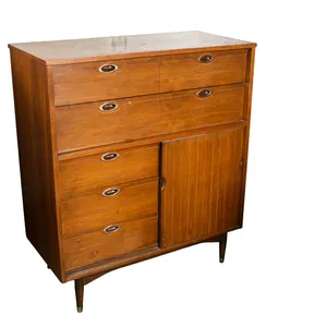 Vintage Hooker Mainline MCM Walnut 8-Drawer Highboy Dresser