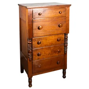 American Empire Style 5 Drawer Dresser