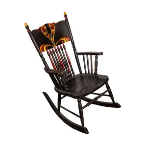 Antique Rocking Chair with Folk Art Details