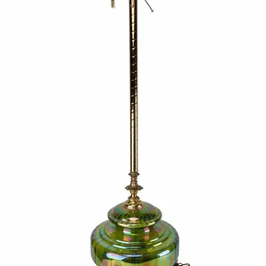 Mid-Century Modern Green Glass Floor Lamp- Unique!