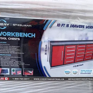 NEW/UNUSED STEELMAN 10' 15 DRAWER 2 CABINET WORKBENCH