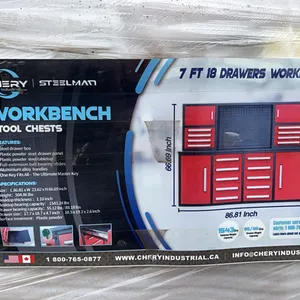 NEW/UNUSED STEELMAN 7' 18 DRAWER 4 CABINET WORKBENCH