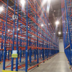 Lot -(18) Sections of Pallet Racking -  (252) 4" x 96" Beams, (19) 42" x 32' Uprights (Note - 1 of the sections is only 4').