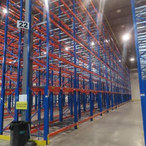 Lot -(18) Sections of Pallet Racking -  (252) 4" x 96" Beams, (19) 42" x 32' Uprights (Note - 1 of the sections is only 4').