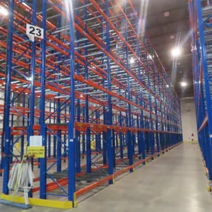 Lot -(18) Sections of Pallet Racking -  (252) 4" x 96" Beams, (19) 42" x 32' Uprights (Note - 1 of the sections is only 4').