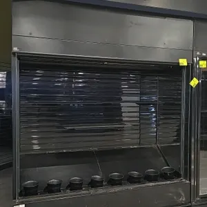 MEI OFT79-36 self-contained open-front floral display case. Features a black finish, glass side panels, adjustable interior shelves, and a bottom disp