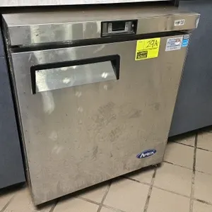 2017 Atosa MGF8401 under-counter refrigerator. Features stainless steel construction, single solid door, and digital Dixell temperature controller. In