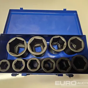 Unused 10Pcs 1" Impact Socket Set (22mm-50mm) 