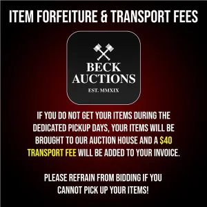 Item Forfeiture & Transport, Shipping, Delivery Fees & Conditions