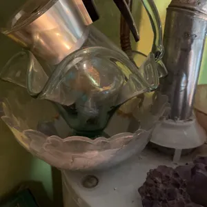 Lot: Glass Bowls, Amethyst Cluster, King Arthur's Wine Jug