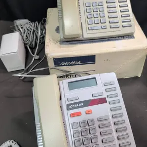 4 Nortel Telus Meridian Office Phones with Three Power Cords