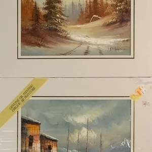 TWO T. NICKESON AND JENKINS LANDSCAPE OIL PAINTIS