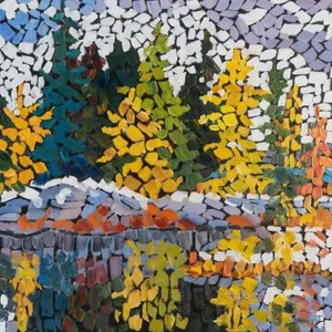 NANCY J. ABSTRACT LANDSCAPE PAINTING