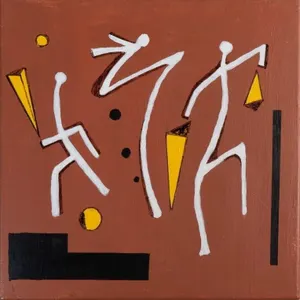 K. BELL "JIVERS" ABSTRACT PAINTING