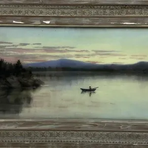 M. GILL LAKE SCENE PAINTING