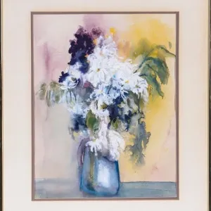 SHELTON FLORAL STILL LIFE WATERCOLOR PAINTING