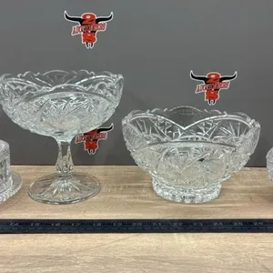 Crystal Butter dish, Compote, Bowl & Lidded Candy