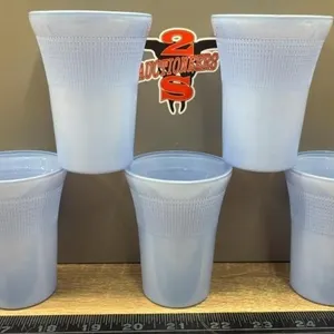 5 Painted Glass Drinking Cups.
