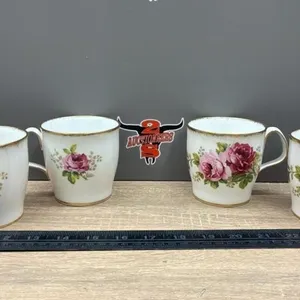 4 Royal Albert American Beauty Coffee Cups.