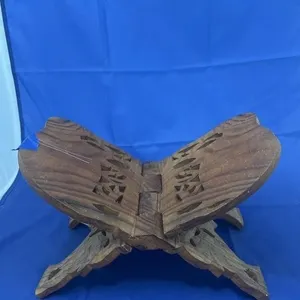 Wood Carved Elephant Bible Stand